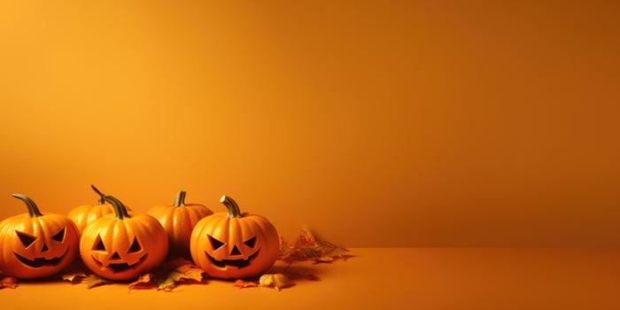Orange Spooky Halloween background. Illustration photo