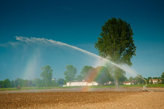 Water jet to irrigate agricultural fields photo