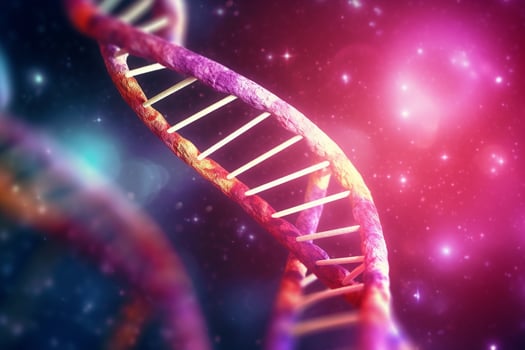 A dna strand with a purple background photo
