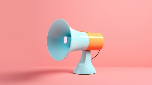 Megaphone on vivid background. Illustration photo