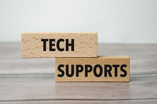 tech supports on the work table and alarm clock photo