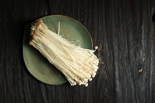 Fresh Golden Needle Mushroom or Jamur Enoki, Enokitake Flammulina velutipes photo