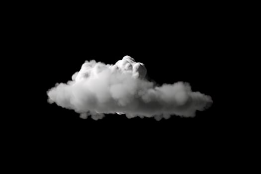 White cloud isolated on black background. photo