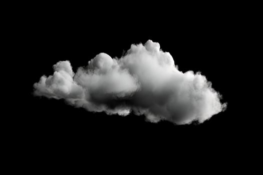White cloud isolated on black background. photo