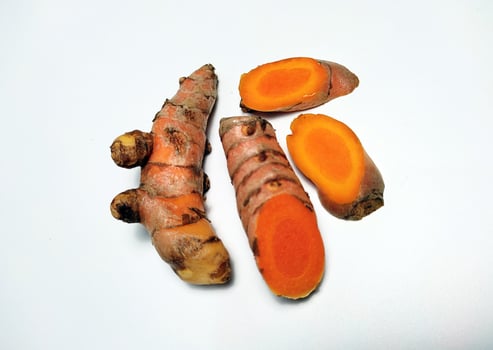 Turmeric or curcuma longa isolated on white back ground. photo