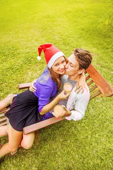 Caucasian couple spending time together photo