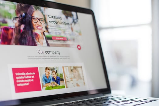 Website design on a laptop screen photo