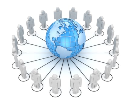People together around the globe photo