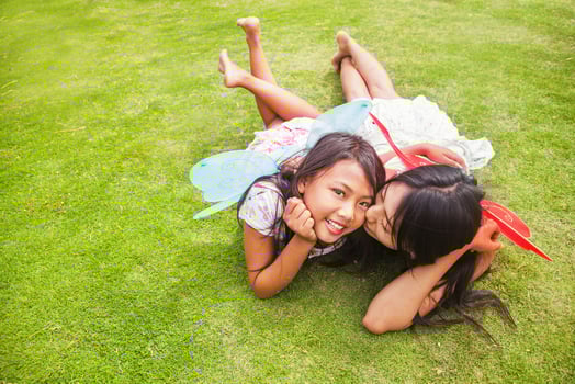 Asian sisters having fun photo