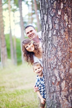 Beautiful family spending time together photo