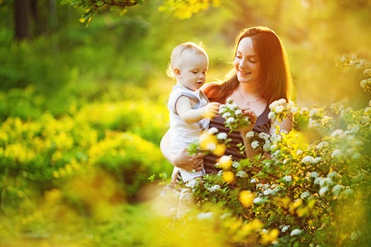 Young mother with her baby photo