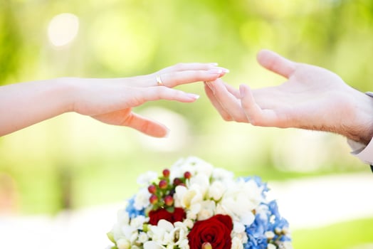 Hands on wedding day photo