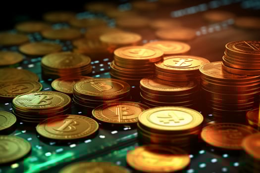 close up of rows coins for finance and banking concept. photo