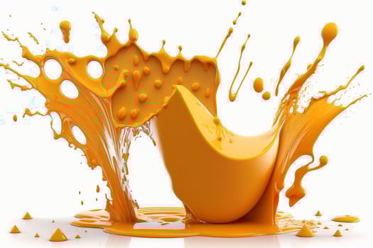 A delicious melting cheese splash in a realistic style. Hot cheese or cheddar splash. Tasty cheese liquid splash. Cheese sauce crown splash. For italian food, world cheese day, dessert by photo