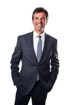 Portrait business man smiling confident isolated on white photo