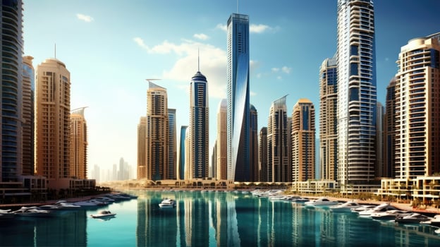 Dubai Marina symbol of Jumeirah beach and the city of Dubai, United Arab Emirates variation 3 photo