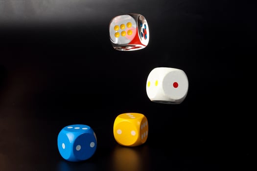 Colorful playing gaming dice photo