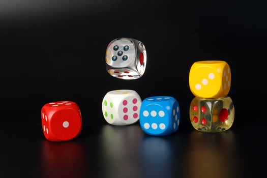 Colorful playing gaming dice photo