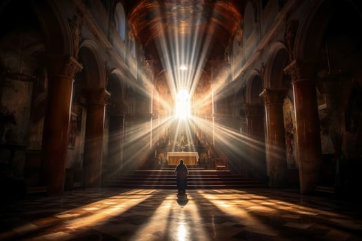 The holy light in space. photo