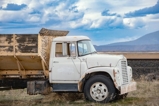 Old farming truck in the Oregon desert photo