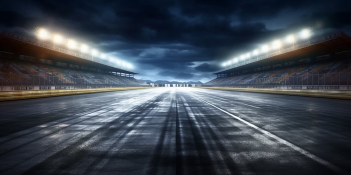 The racing circuit asphalt with . photo