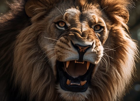 Roaring lion. . photo