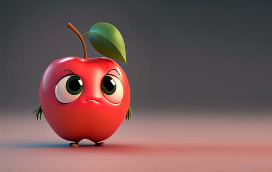 Cute Cartoon Apple Character photo