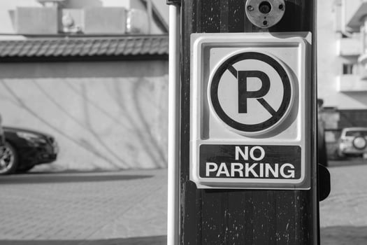Sign that the parking is forbidden photo