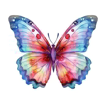 Watercolor butterfly. Illustration photo