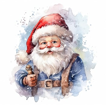 Cute watercolor Santa Claus. Illustration photo