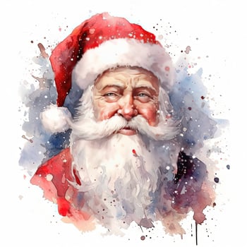 Cute watercolor Santa Claus. Illustration photo
