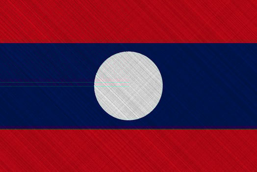 Lao People's Democratic Republic flag on a textured background. Concept collage. photo