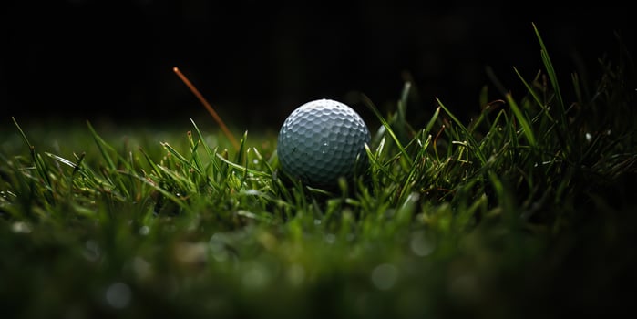 . . Golf ball on green grass. Graphic Art photo