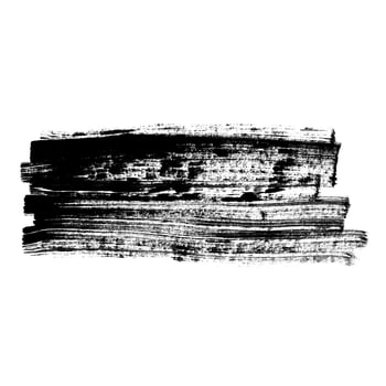 Black brush stroke isolated on a white background. Stock design element photo