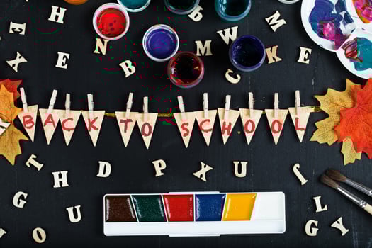 Back to school colorful background. photo