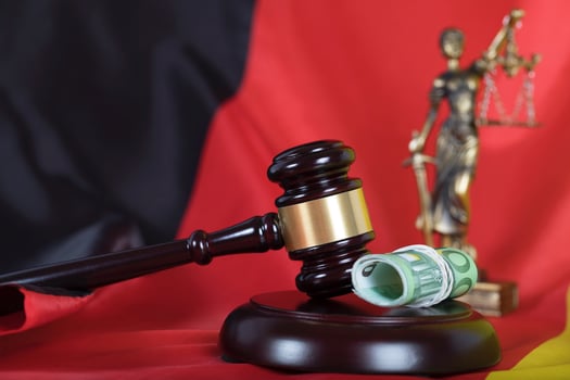 Judge's gavel. Closeup. photo