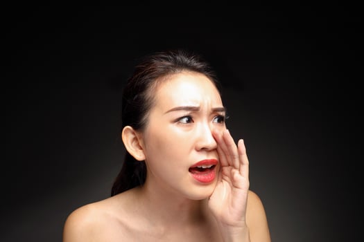 Young beautiful Asian woman facial expression photo