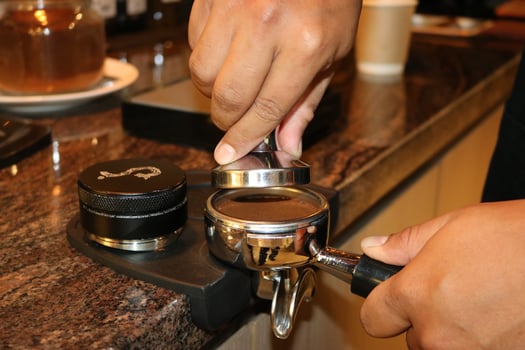 Barista is preparing roaster coffee photo