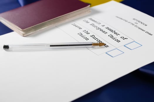 Black pen on an EU Referendum ballot paper photo