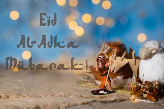 Eid Al-Adha Mubarak Happy Feast of Sacrifice photo