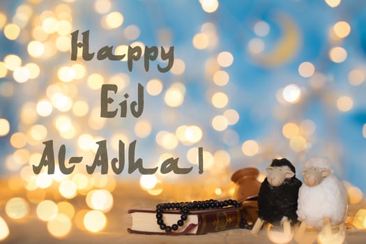 Happy Eid Al-Adha. Festival of Sacrifice background. photo