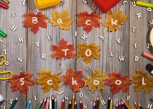 Back to school colorful background. photo