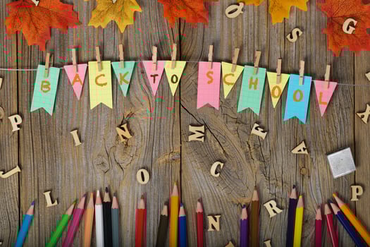 Back to school colorful background. photo