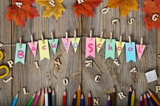 Back to school colorful background. photo