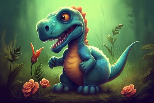 The Hilarious Adventures of the Mighty Tyrannosaurus Rex in a Colorful Comic World photo