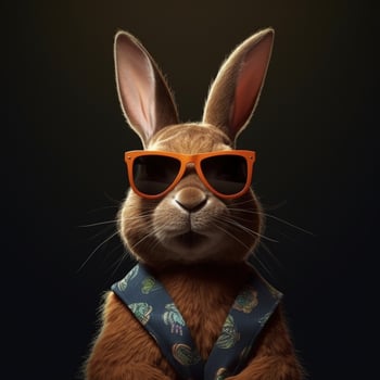 Cool rabbit in sunglasses. Illustration photo