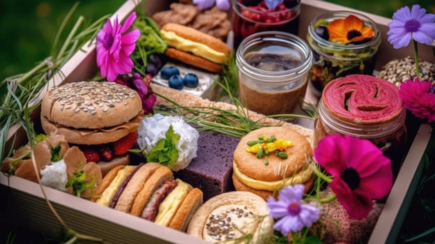 Vegan Brunch or Picnic-Box Illustration photo