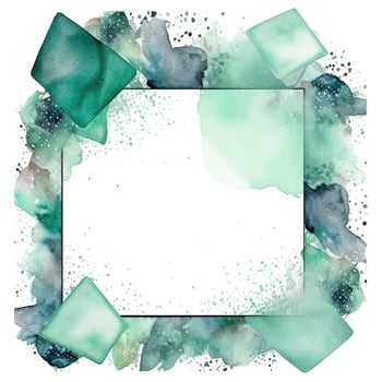 Green watercolor frame. Illustration photo