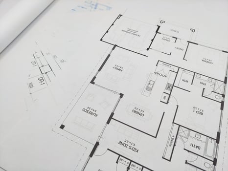 House plan project engineering design on side view photo