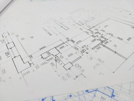 House plan project engineering design on side view photo